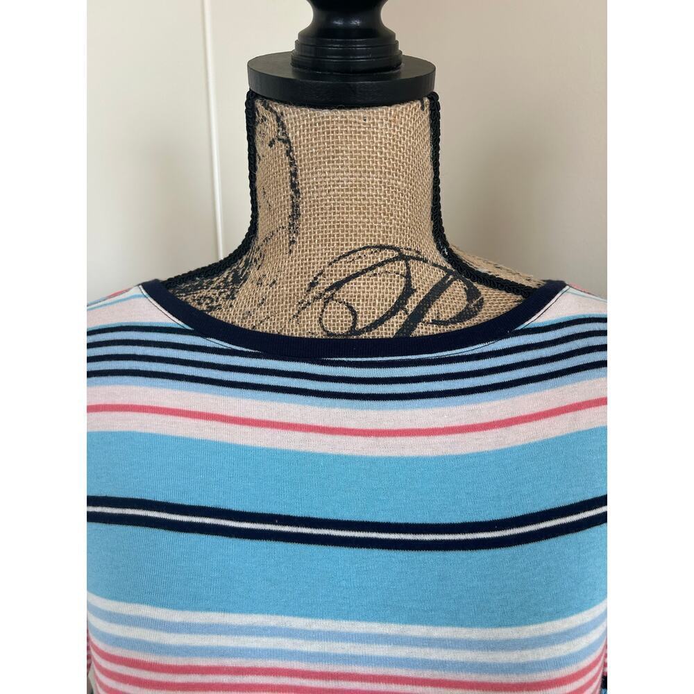 Talbots Pink and Blue Striped 100% Cotton Top Size XS - Picture 2 of 7